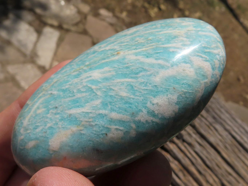 Polished Blue Kobi Amazonite Gallets x 9 From Zimbabwe - TopRock