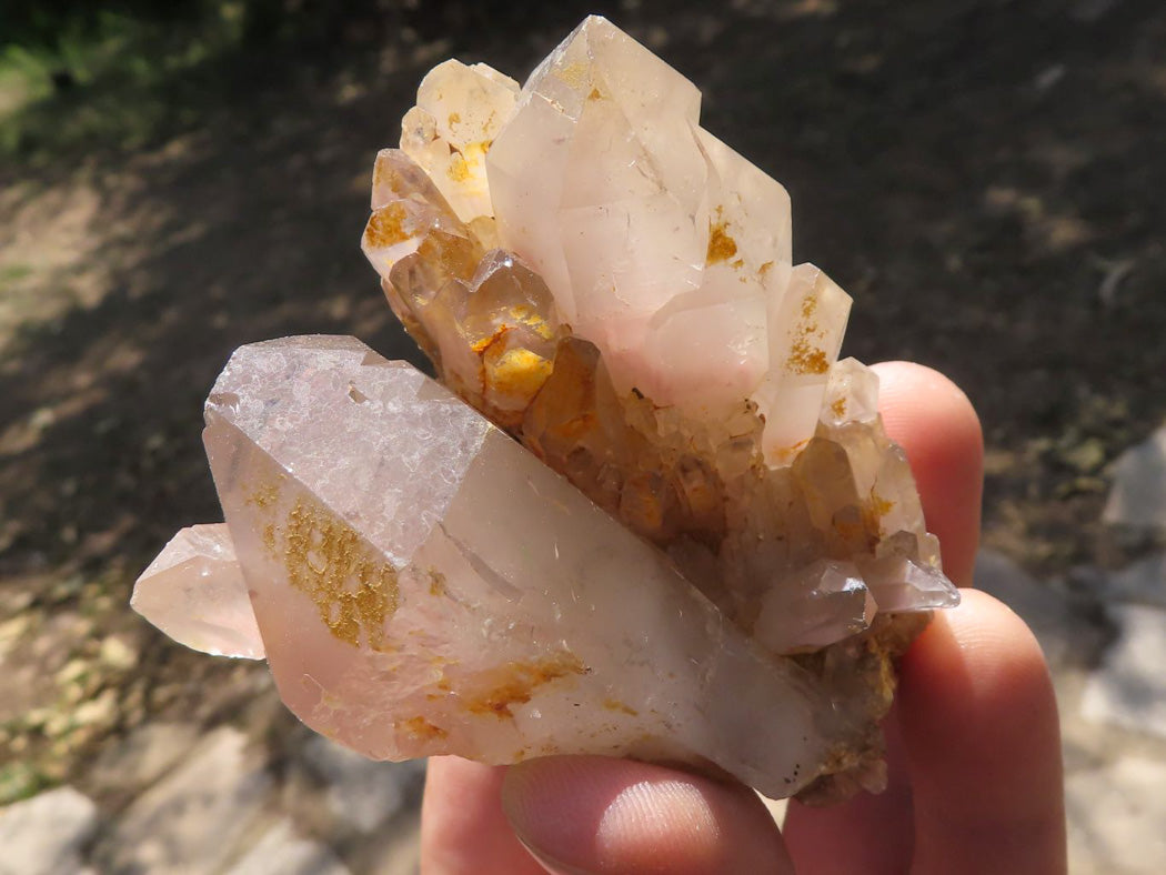 Natural Red Hematoid Phantom Quartz Crystals & Clusters x 5 From Zimbabwe - TopRock