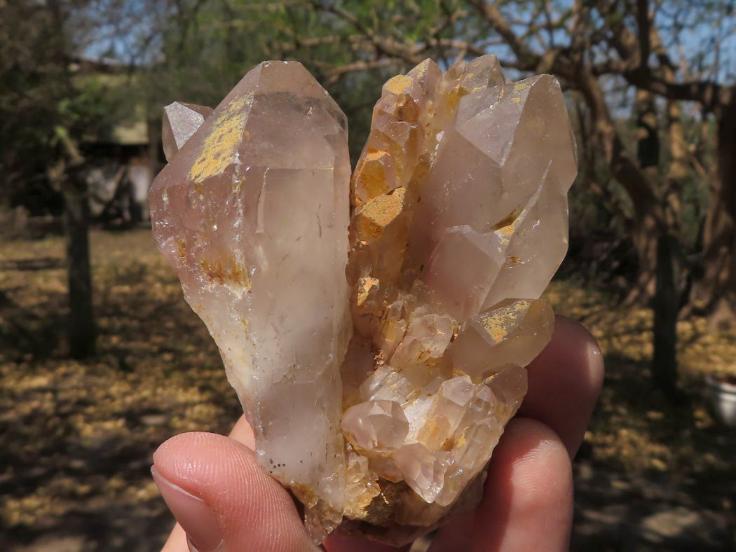 Natural Red Hematoid Phantom Quartz Crystals & Clusters x 5 From Zimbabwe - TopRock