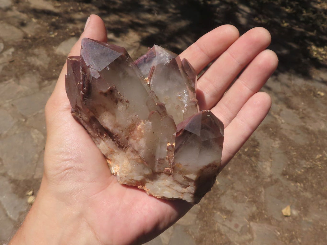 Natural Red Hematoid Phantom Quartz Crystals & Clusters x 5 From Zimbabwe - TopRock