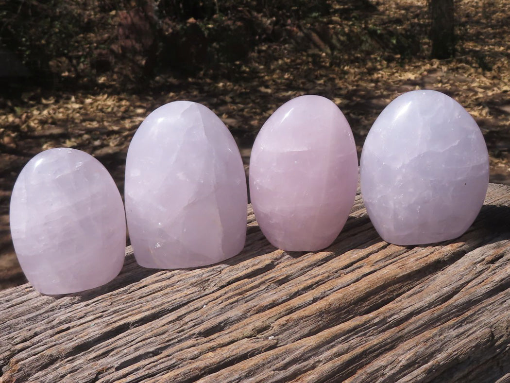 Polished Rare Blue Rose Quartz Standing Free Forms x 4 From Ambatondrazaka, Madagascar - TopRock