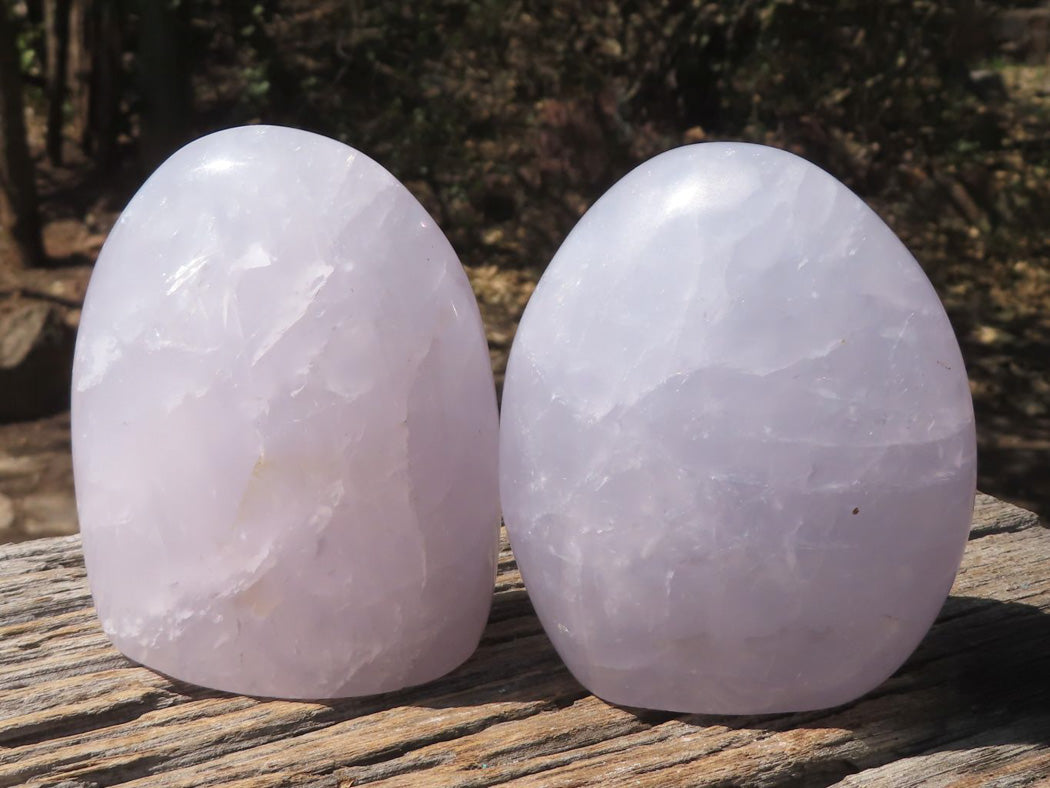 Polished Rare Blue Rose Quartz Standing Free Forms x 4 From Ambatondrazaka, Madagascar - TopRock