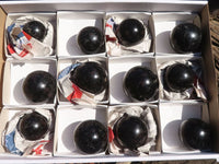 Polished Rare Sparkling Blue Iolite / Water Sapphire Spheres  x 12 From Madagascar - Toprock Gemstones and Minerals