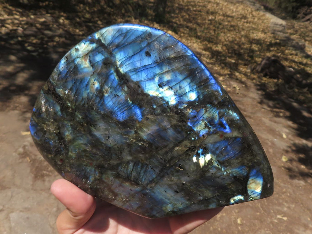 Polished Extra Large Blue & Gold Labradorite Display Piece x 1 From Tulear, Madagascar - TopRock