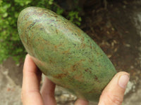 Polished Green Chrysoprase Point & Standing Free Form  x 2 From Madagascar - Toprock Gemstones and Minerals