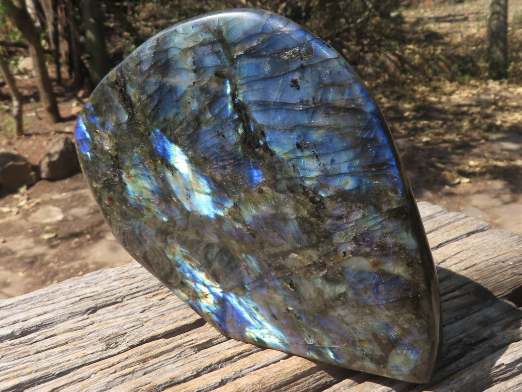 Polished Extra Large Blue & Gold Labradorite Display Piece x 1 From Tulear, Madagascar - TopRock