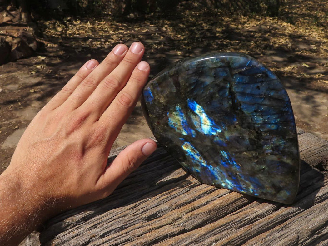 Polished Extra Large Blue & Gold Labradorite Display Piece x 1 From Tulear, Madagascar - TopRock