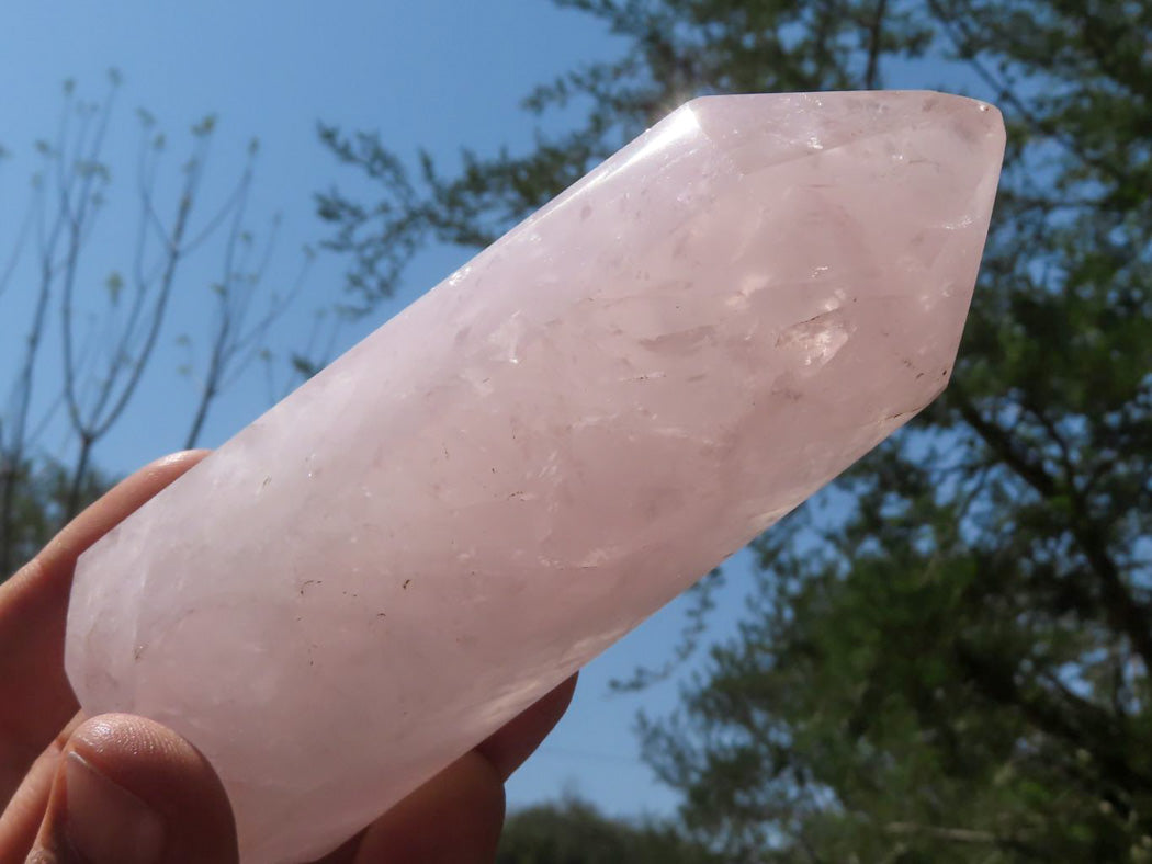 Polished Semi Gemmy Pink Rose Quartz Points x 6 From Madagascar - TopRock