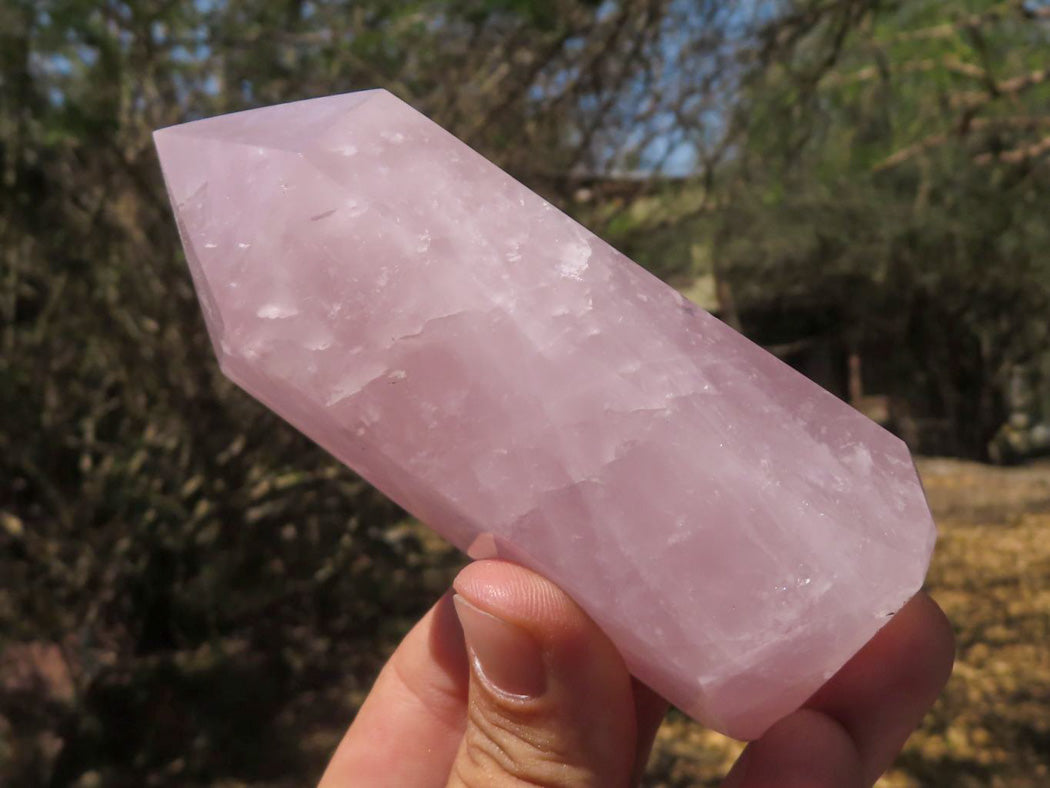 Polished Semi Gemmy Pink Rose Quartz Points x 6 From Madagascar - TopRock
