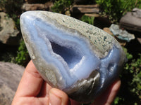Polished Blue Lace Agate Standing Free Forms  x 3 From Malawi - TopRock
