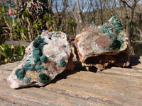 Natural Rare Ball Malachite On Drusy Quartz & Dolomite Specimens x 2 From Kambove, Congo - Toprock Gemstones and Minerals