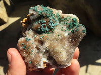 Natural Rare Ball Malachite On Drusy Quartz & Dolomite Specimens x 2 From Kambove, Congo - Toprock Gemstones and Minerals