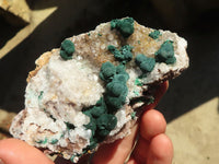 Natural Rare Ball Malachite On Drusy Quartz & Dolomite Specimens x 2 From Kambove, Congo - Toprock Gemstones and Minerals