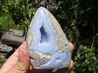Polished Blue Lace Agate Standing Free Forms  x 3 From Malawi - TopRock