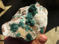 Natural Rare Ball Malachite On Drusy Quartz & Dolomite Specimens x 2 From Kambove, Congo - Toprock Gemstones and Minerals