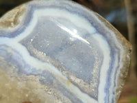 Polished Blue Lace Agate Standing Free Forms  x 2 From Nsanje, Malawi - Toprock Gemstones and Minerals