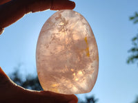 Polished Gemmy Pink Rose Quartz Standing Free Forms x 6 From Madagascar - Toprock Gemstones and Minerals