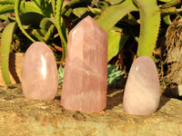 Polished Mixed Rose Quartz Items  x 3 From Madagascar - Toprock Gemstones and Minerals