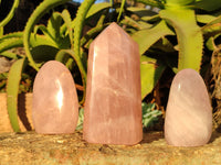 Polished Mixed Rose Quartz Items  x 3 From Madagascar - Toprock Gemstones and Minerals