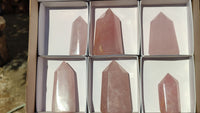 Polished Gemmy Pink Rose Quartz Points x 6 From Madagascar - Toprock Gemstones and Minerals