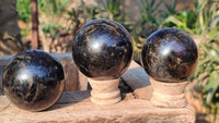 Polished Rare Iolite Spheres x 3 From Ambatofinandrahana, Madagascar - Toprock Gemstones and Minerals