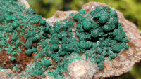 Natural Rare Ball Malachite On Drusy Quartz & Dolomite Specimens x 2 From Kambove, Congo - Toprock Gemstones and Minerals