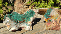 Natural Rare Ball Malachite On Drusy Quartz & Dolomite Specimens x 2 From Kambove, Congo - Toprock Gemstones and Minerals