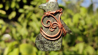 Polished Copper Wire Wrapped Leopard Stone Eagle Pendants x 6 From Zimbabwe - Toprock Gemstones and Minerals