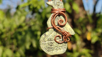 Polished Copper Wire Wrapped Leopard Stone Eagle Pendants x 6 From Zimbabwe - Toprock Gemstones and Minerals