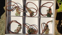 Polished Copper Wire Wrapped Leopard Stone Eagle Pendants x 6 From Zimbabwe - Toprock Gemstones and Minerals
