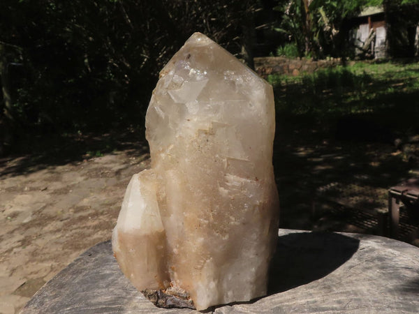 Natural Half Polished Quartz Crystal (Cut To Stand) x 1 From Angola - TopRock