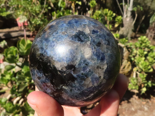 Polished Iolite / Water Sapphire Spheres  x 2 From Madagascar - Toprock Gemstones and Minerals 