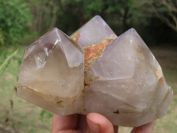 Polished Stunning Smokey Amethyst Quartz Crystals x 2 From Ankazobe, Madagascar - TopRock