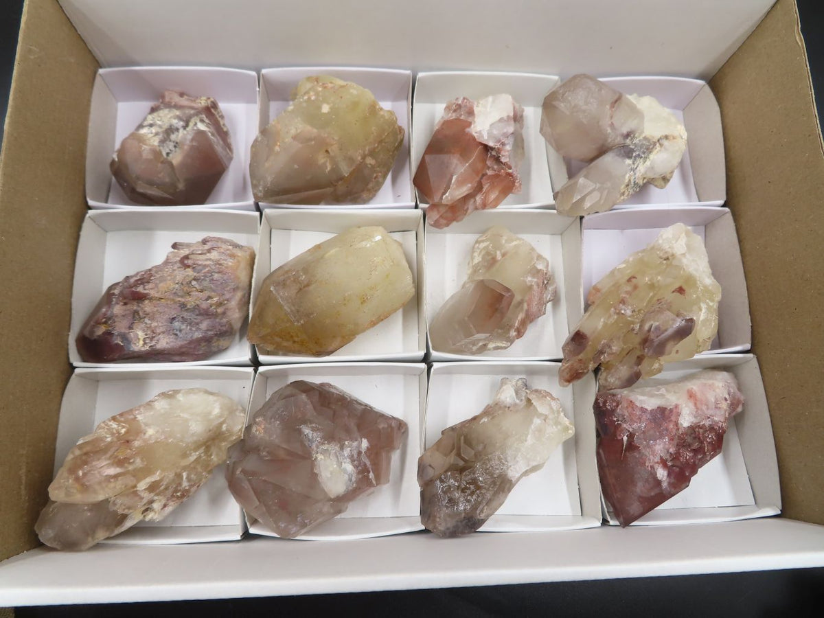 Natural Red Hematoid Quartz Crystals x 12 From Zimbabwe - TopRock