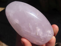 Polished Blue Rose Quartz Standing Free Forms x 2 From Madagascar - Toprock Gemstones and Minerals