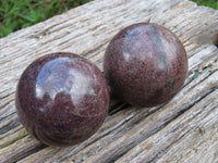 Polished Red Garnet Spheres x 2 From Madagascar - TopRock