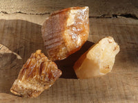 Natural Honey Aragonite Etched & Cobbed Pieces  x 3 From Namibia - Toprock Gemstones and Minerals