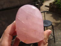 Polished Pink Rose Quartz Standing Free Forms x 6 From Madagascar - Toprock Gemstones and Minerals