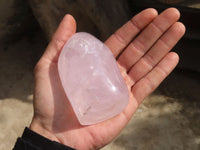 Polished Pink Rose Quartz Standing Free Forms x 6 From Madagascar - Toprock Gemstones and Minerals
