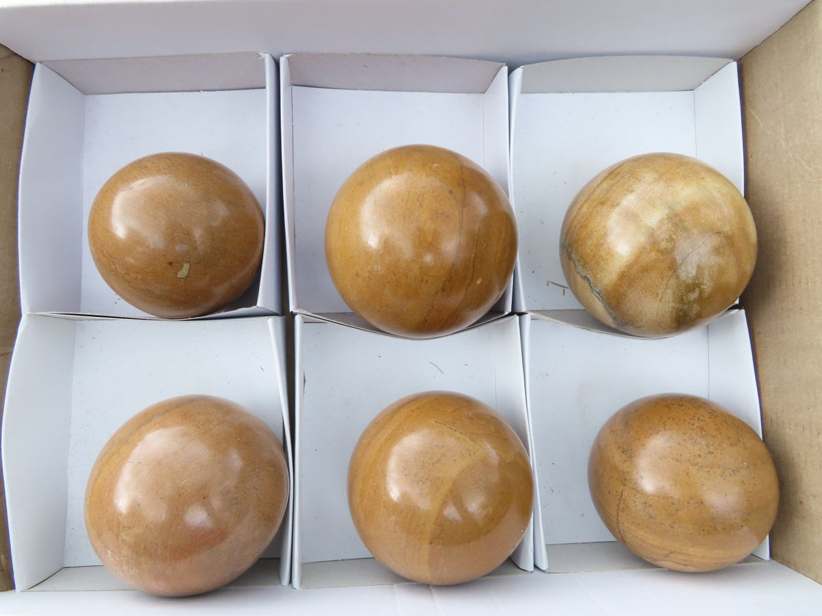 Polished Picture Stone Jasper Spheres x 6 From Namibia - TopRock