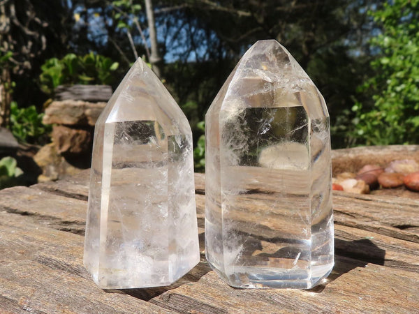 Polished Semi Optic Clear Quartz Points  x 12 From Madagascar - Toprock Gemstones and Minerals 