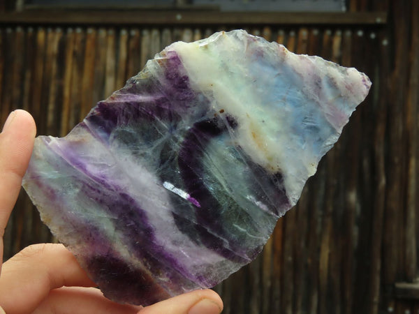 Polished Watermelon Fluorite Slices x 4 From Vis, Namibia - TopRock