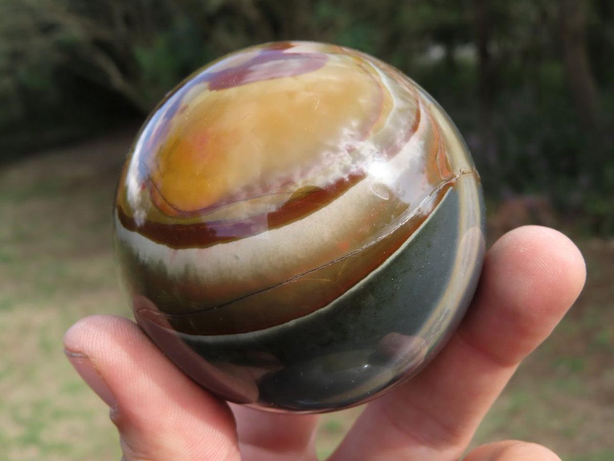 Polished Polychrome Jasper Spheres x 3 From Mahajanga, Madagascar - TopRock