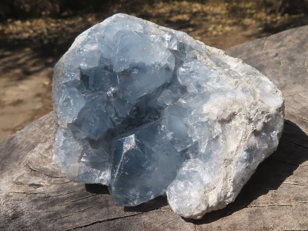 Natural Blue Celestite Specimens With Large Cubic Crystals x 2 From Sakoany, Madagascar - TopRock