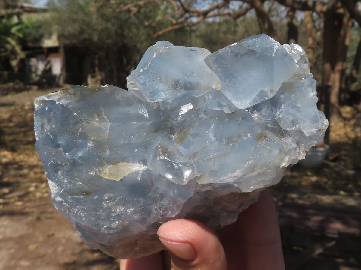 Natural Blue Celestite Specimens With Large Cubic Crystals x 2 From Sakoany, Madagascar - TopRock