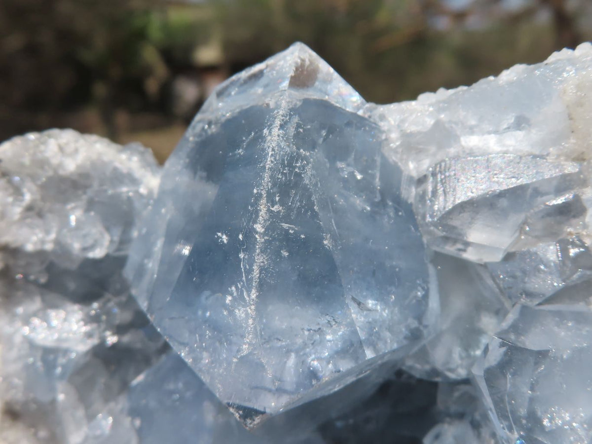 Natural Blue Celestite Specimens With Large Cubic Crystals x 2 From Sakoany, Madagascar - TopRock