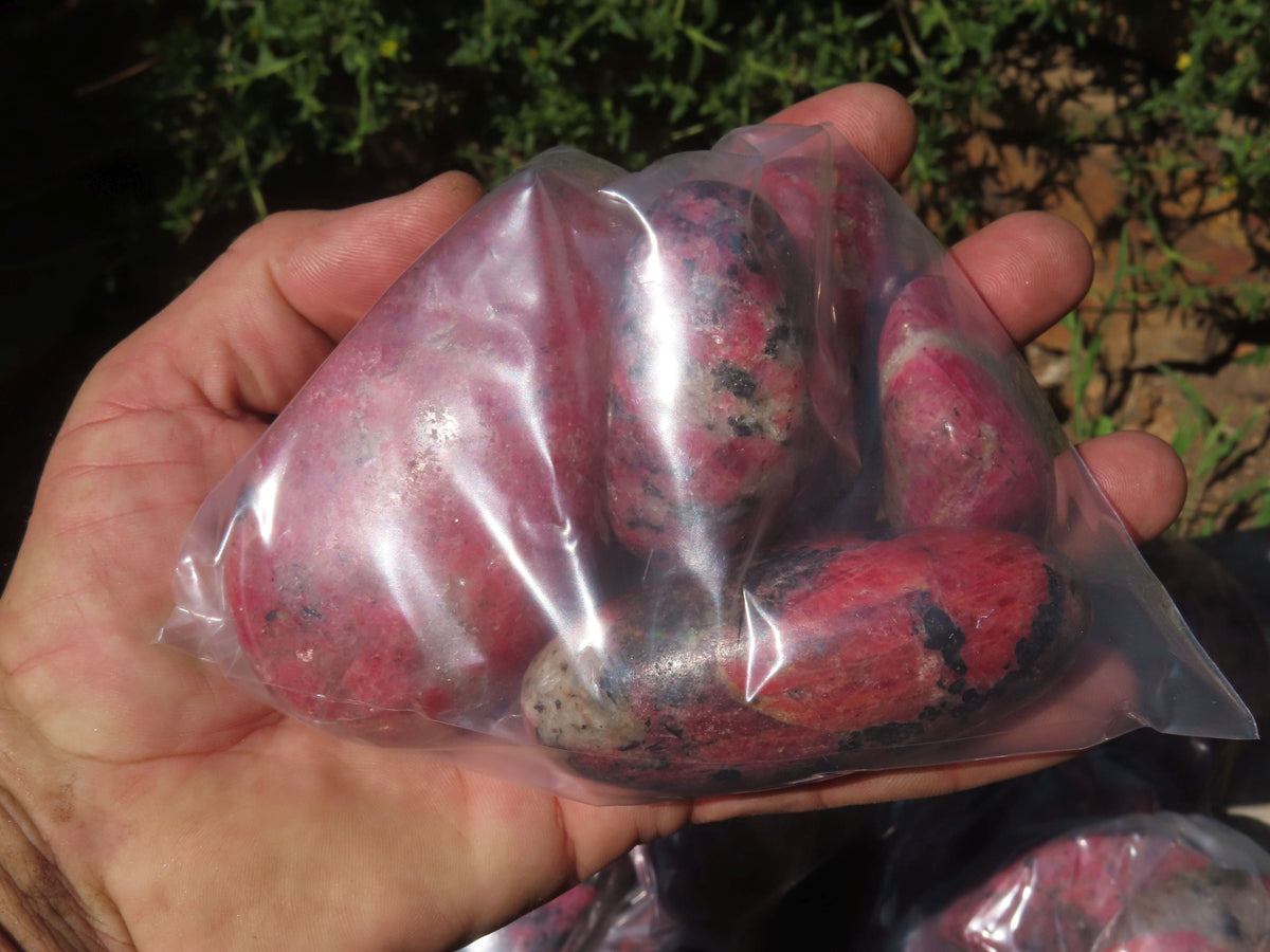 Polished Selected New Red Zimbabwe Rhodonite Made Into Free Forms - sold per Kg From Zimbabwe - TopRock