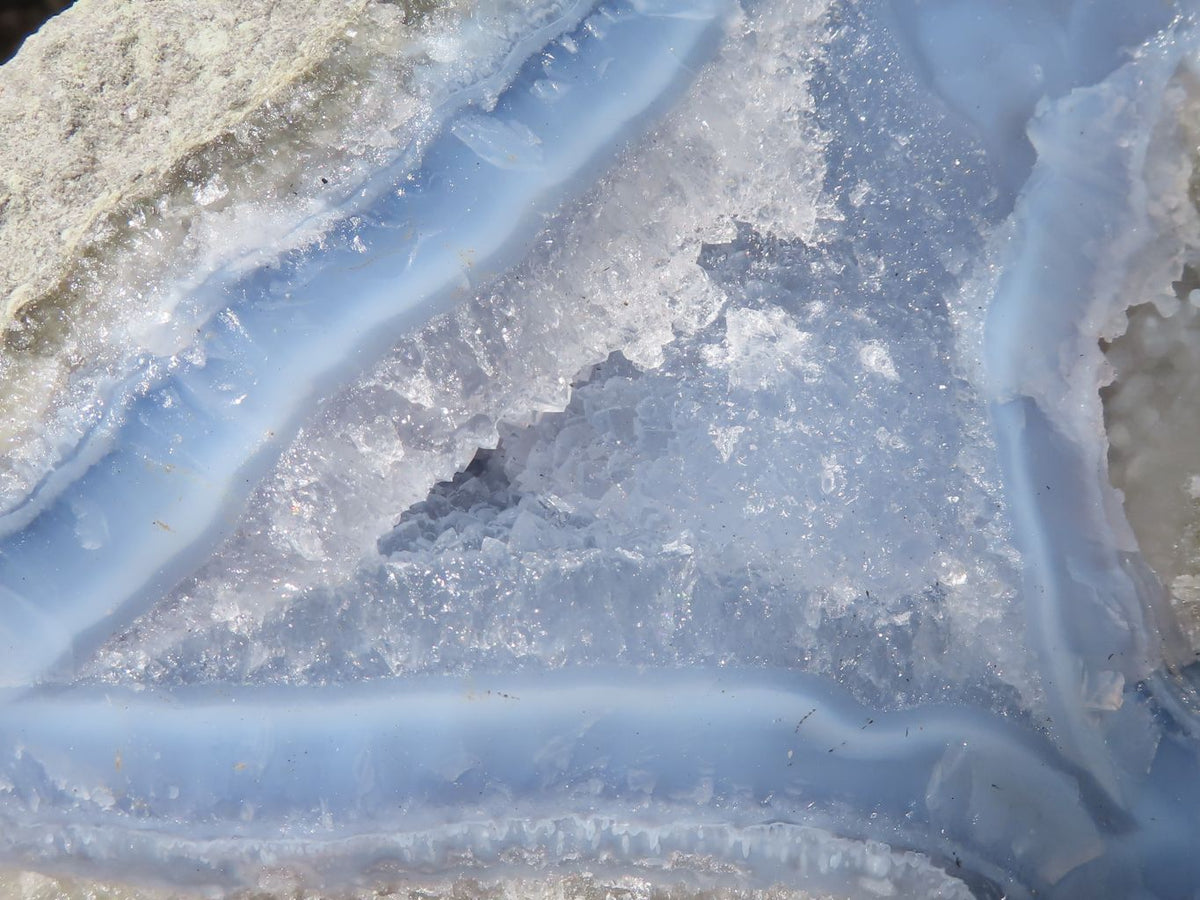 Natural Blue Lace Agate Geode Specimens x 2 From Nsanje, Malawi - TopRock
