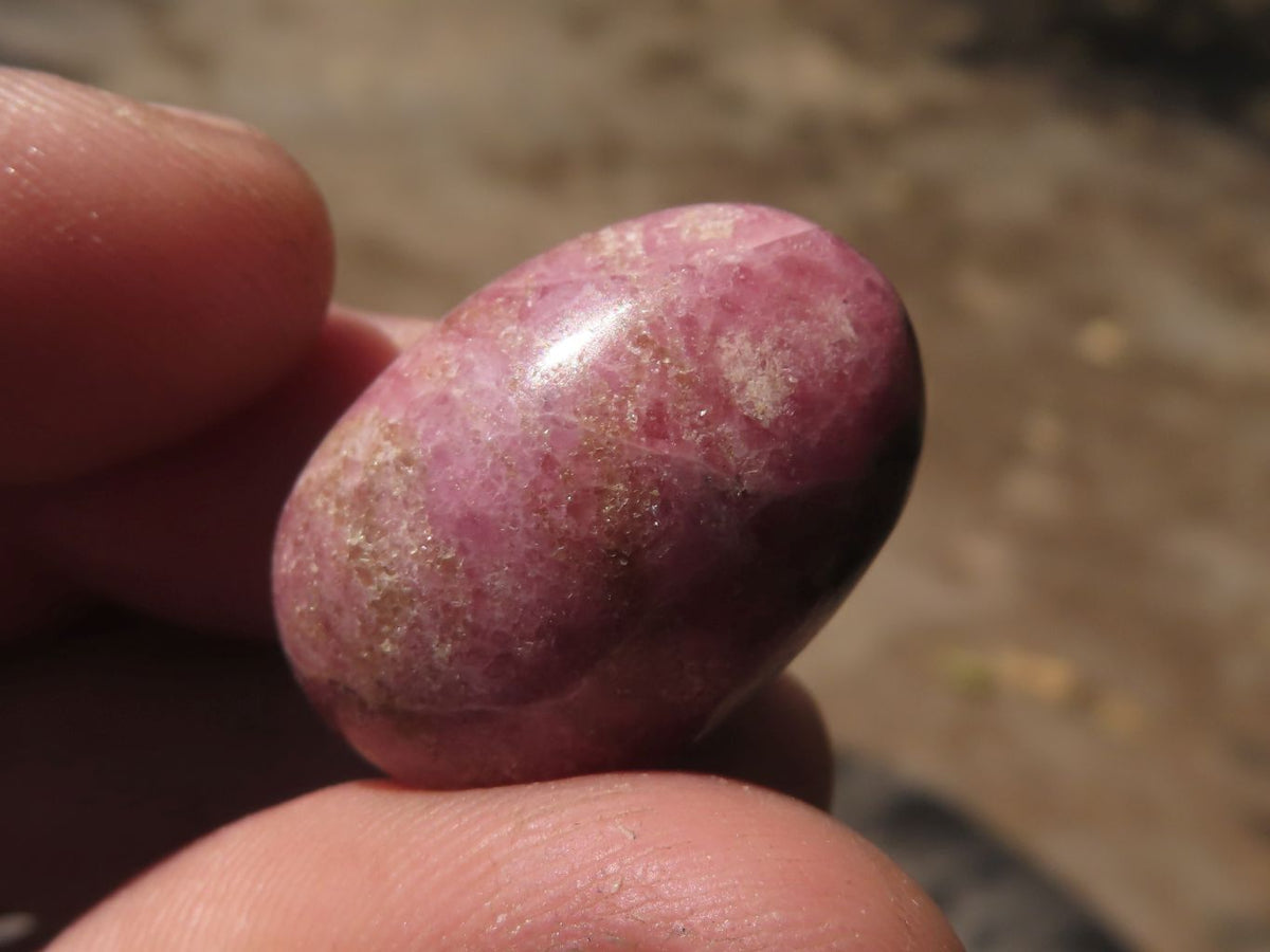 Polished Mini Pink & Black Rhodonite Eggs x 35 From Ambindavato, Madagascar - TopRock