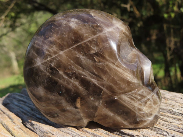 Polished Smokey Quartz Crystal Skull Carvings x 2 From Madagascar - TopRock